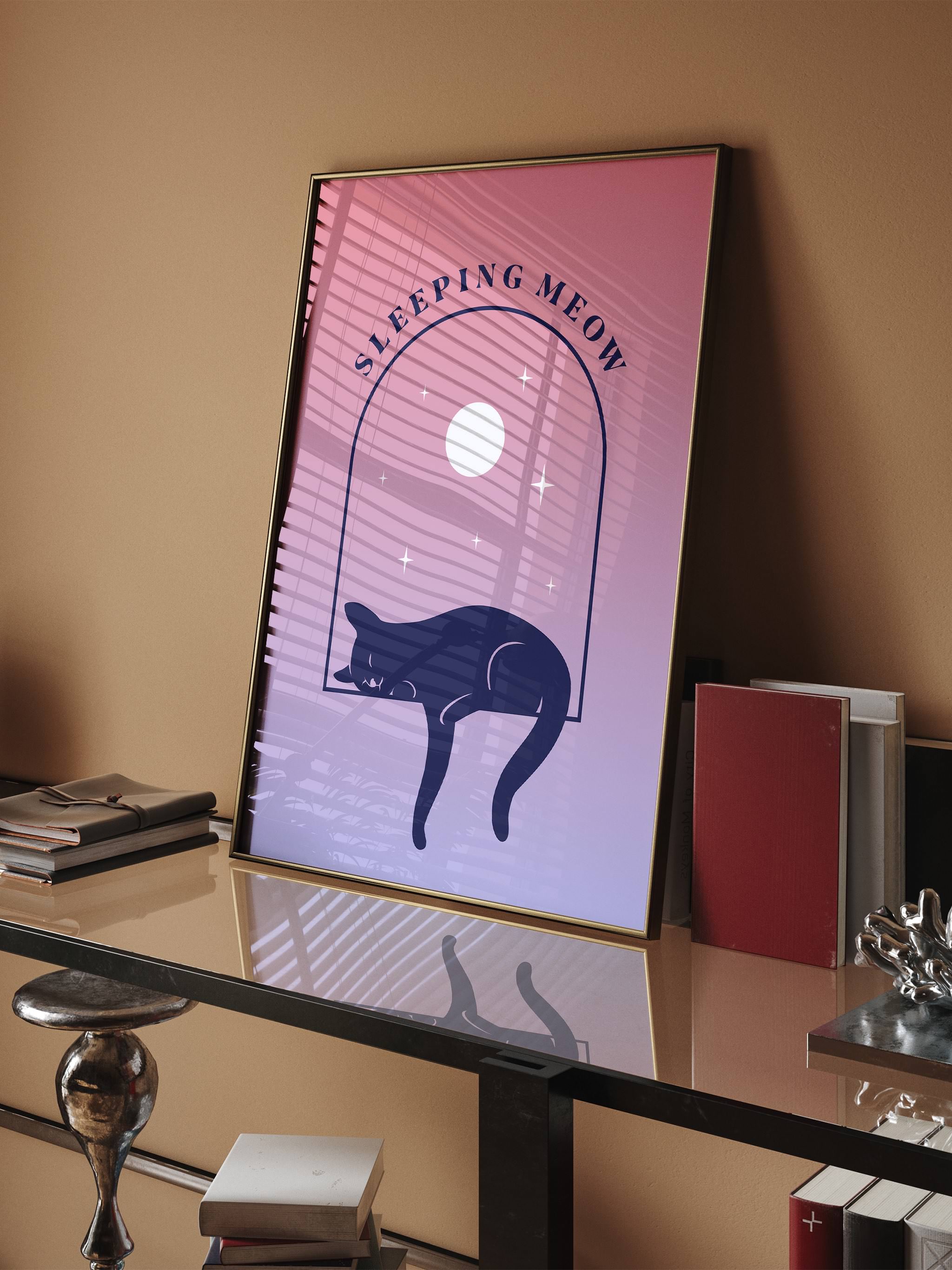 Sleeping Meow-psoter-wall_art-decor-The Poster Square