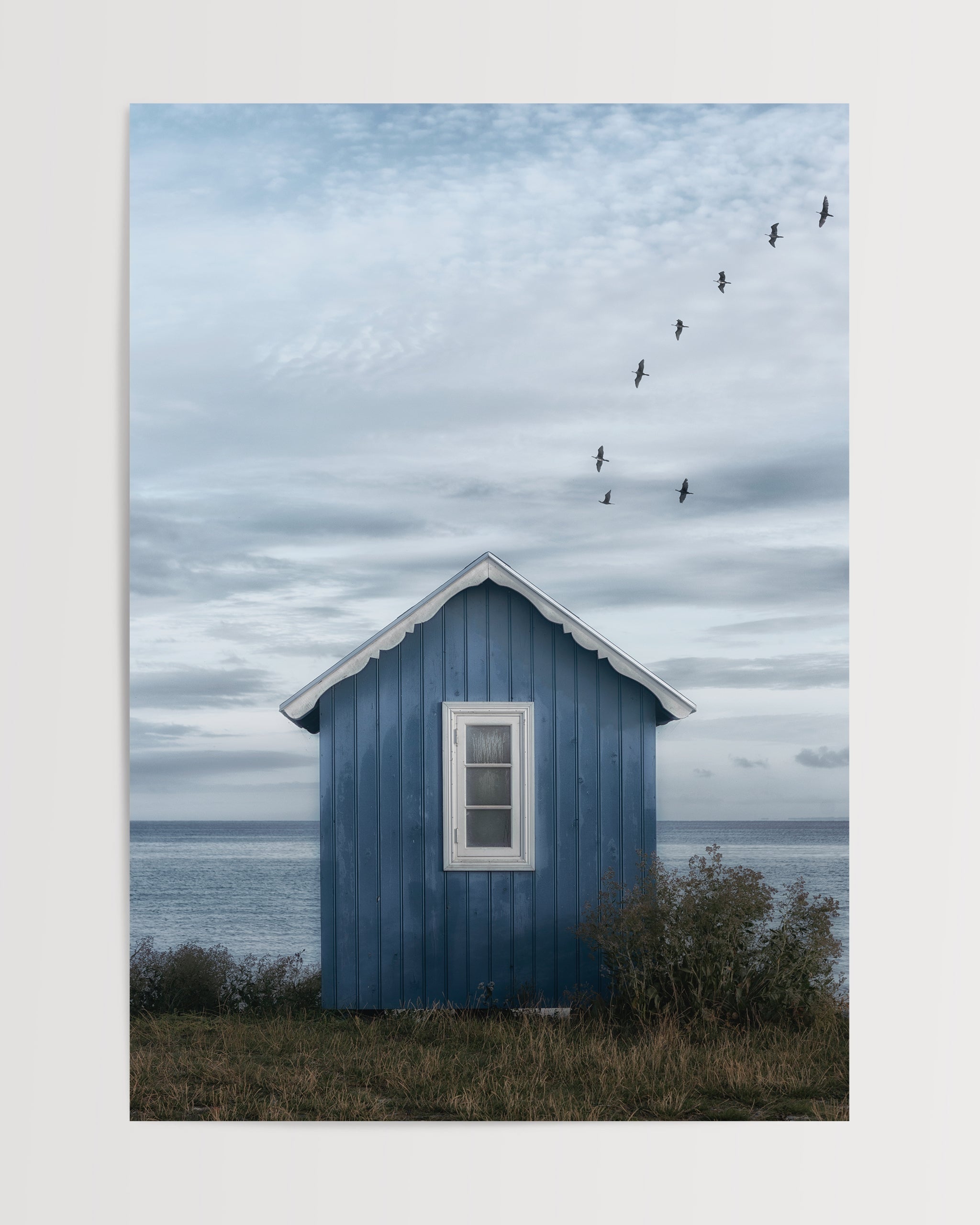 Blue House by the Sea-psoter-wall_art-decor-The Poster Square