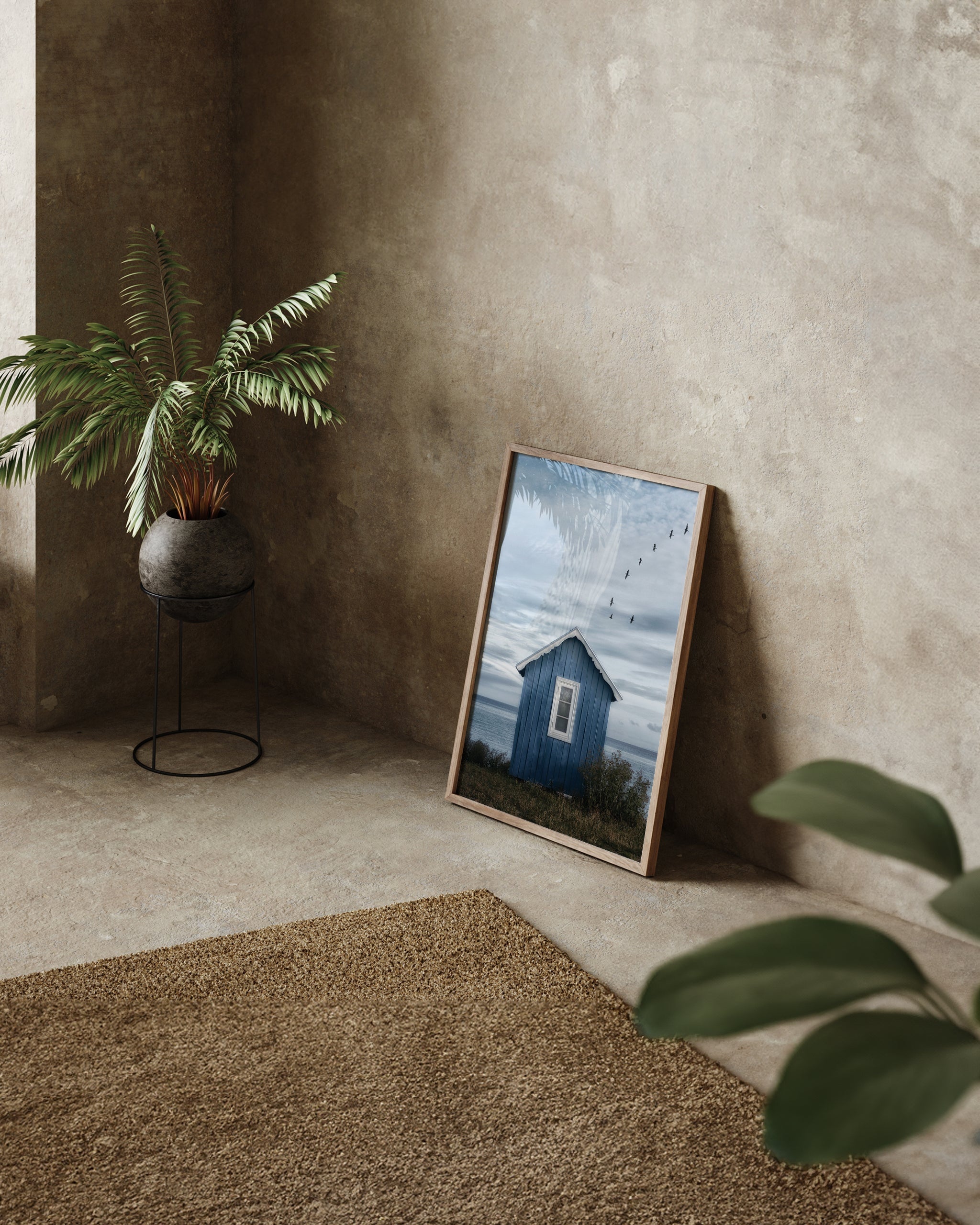 Blue House by the Sea-psoter-wall_art-decor-The Poster Square