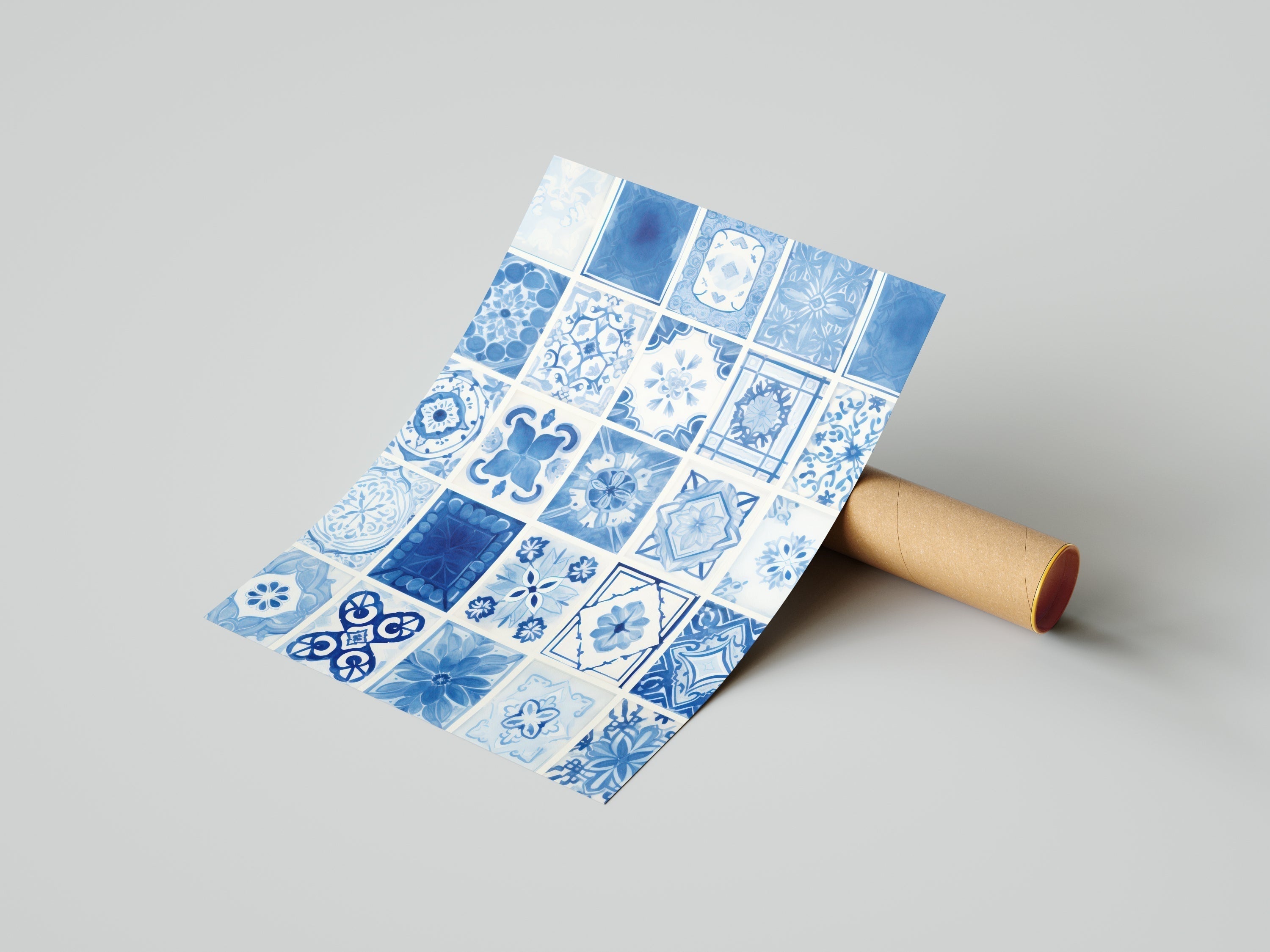Blue Tiles-psoter-wall_art-decor-The Poster Square